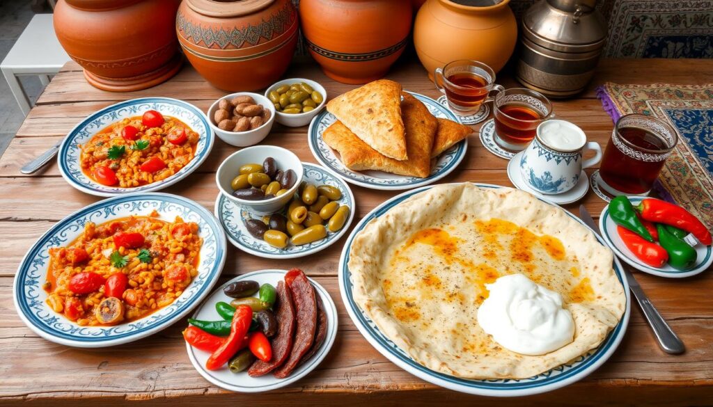 Regionale türkische Frühstücksspezialitäten