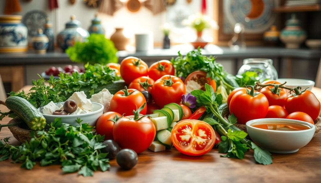 Türkisches Frühstück mit frischem Gemüse