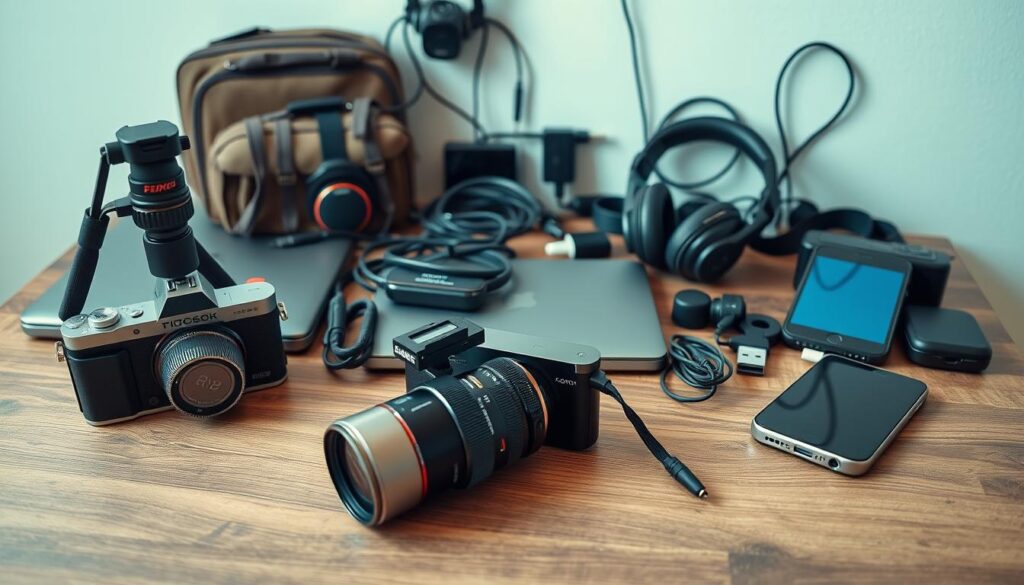 Technisches Equipment für Reisen