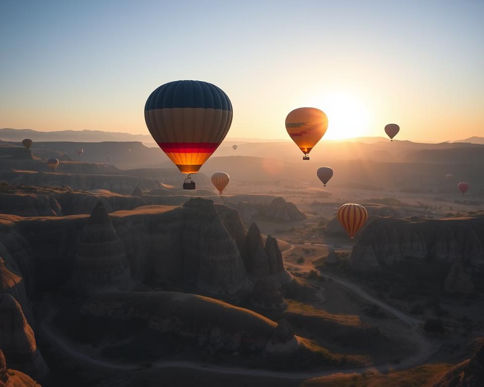 Heißluftballons über Kappadokien bei Sonnenaufgang Heißluftballons über Kappadokien bei Sonnenaufgang