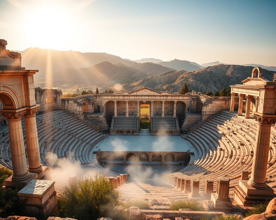 Ruinen antike Stadt Hierapolis Amphitheater Ruinen antike Stadt Hierapolis Amphitheater